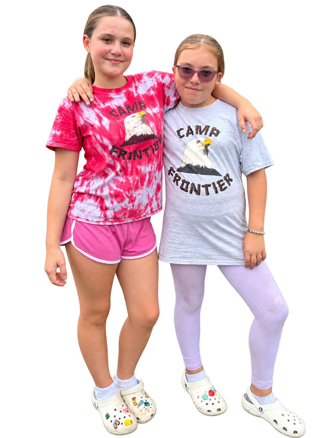 Two Camp Frontier friends standing together